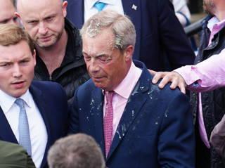 Nigel Farage has milkshake thrown over him after launching election campaign in Clacton