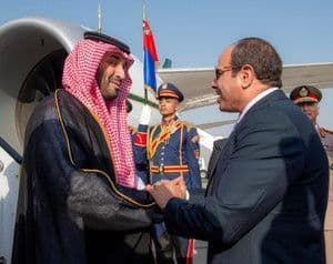 Crown prince greets Trump for elaborate Saudi welcoming ceremonies