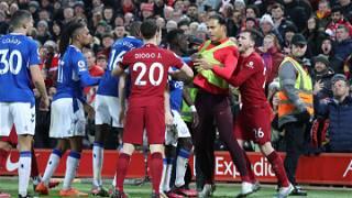 Liverpool and Everton charged over 'mass confrontation' in Merseyside derby