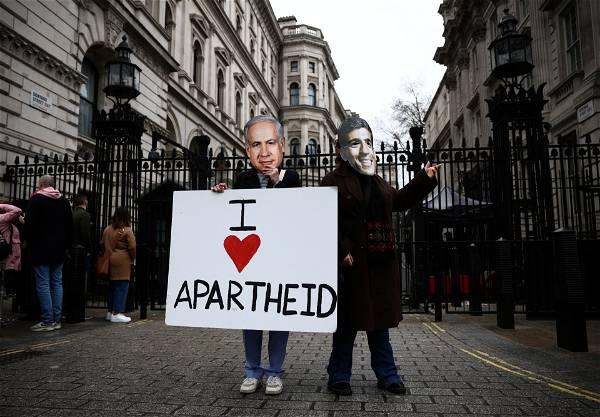 UK demonstrators protest Israeli leader's visit to London