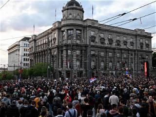 Tens of thousands rally in Belgrade to protest against government rule