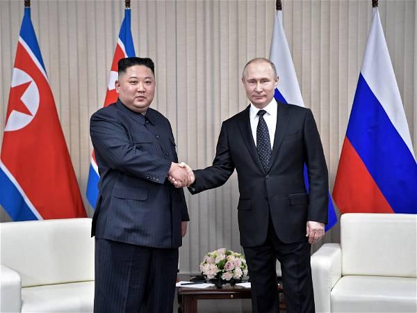Kim and Putin meet at Russian spaceport for possible arms talks