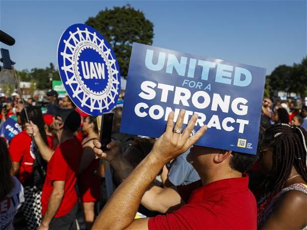 UAW president vows more strikes if no progress by noon Friday