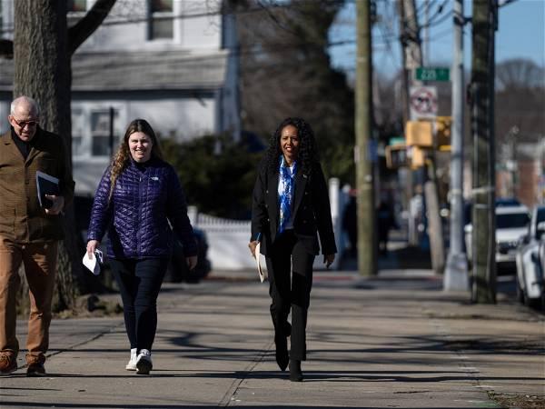 Race to succeed George Santos in Congress reaches stormy climax in New York's suburbs