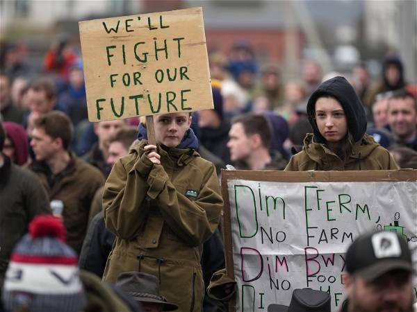 Farmers rally around Welsh capital in latest protest over proposed environmental rules