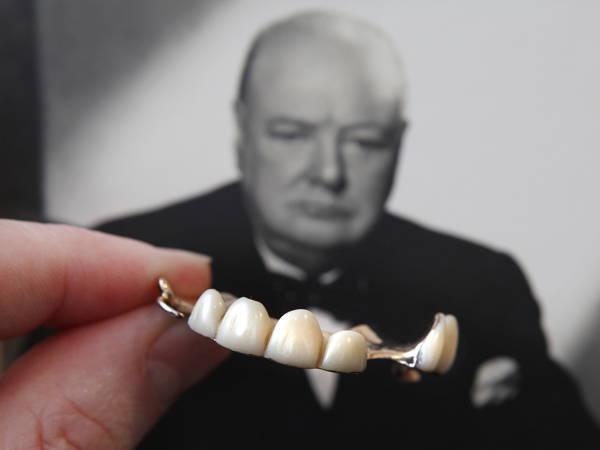 Sir Winston Churchill's false teeth 'snapped up' for £18,000 at auction