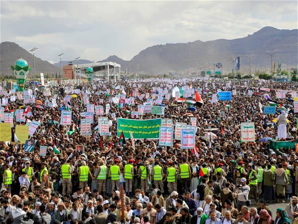 Thousands of Yemenis rally in support of Gaza in Houthi-held Sana’a