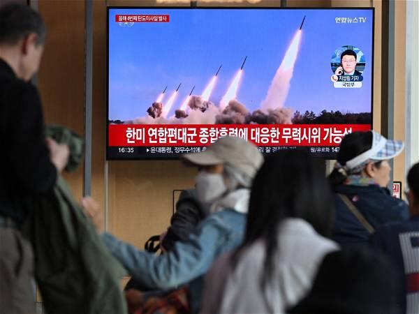 North Korean leader Kim leads rocket drills that simulate a nuclear counterattack against enemies
