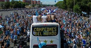 Argentina's World Cup heroes forced to abandon bus parade and tour in helicopter