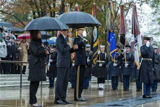 Veterans 'best of America,' VP Harris says in laying wreath