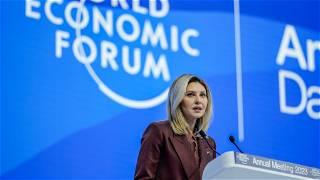 At Davos, Ukraine 1st lady urges leaders to 'use influence'